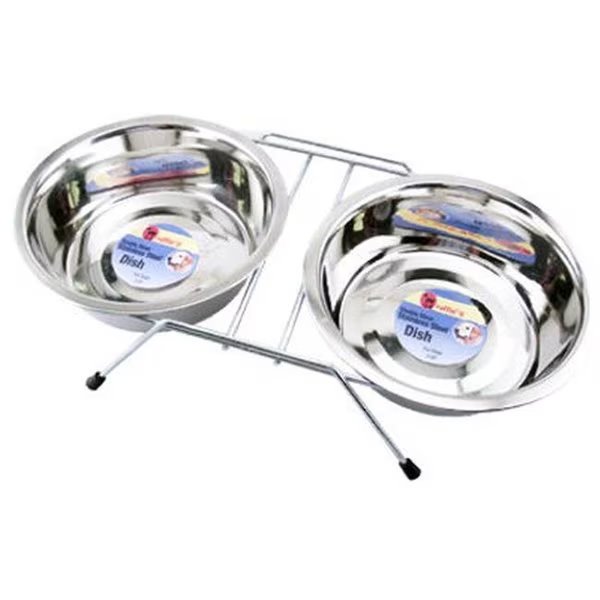 Products 19464 32 oz. Stainless Steel Double Diner Pet Bowl, Peticare, Mfr#: PE699023
